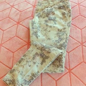 Floral printed jeans